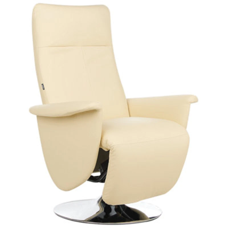Image of Beliani Recliner Chair Prime With Footrest Faux Leather Light Beige