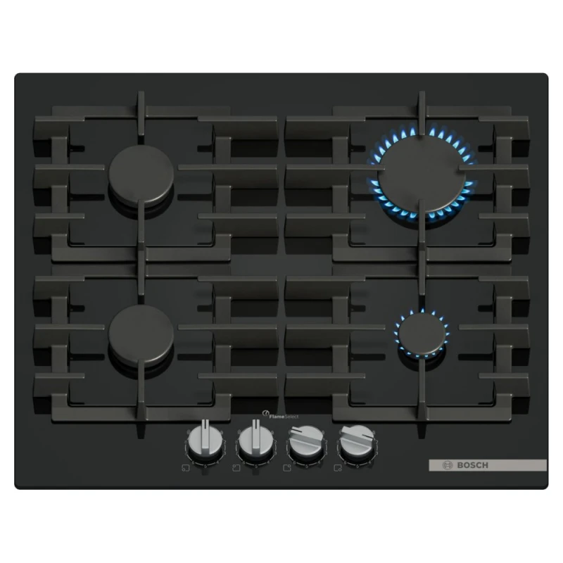 Image of Bosch PPP6A6I40 60cm Series 6 4 Burner Gas On Glass Hob - BLACK PPP6A6I40