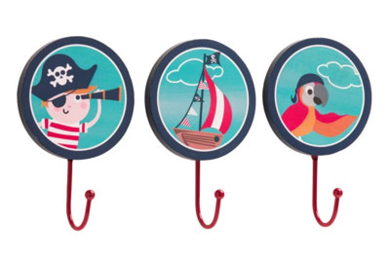 Image of Premier Housewares Pirate Assorted Wall Hooks, Multifunctional Clothes Hanging Hook, Key Holder for Wall, Decorative Wall Hooks Multi