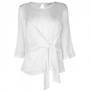 Image of Only Casey Tie T Shirt - Cloud Dancer