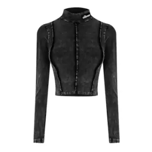 Image of Ellesse Womens Colette Long Sleeve Crop Top - Black