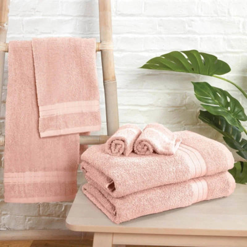 Image of OHS OHS Luxury Bath Towel 100% Cotton Bathroom in Light Pink Light Pink Bath Towel Unisex 5027434141265
