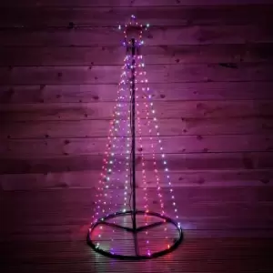 Image of 1.4m Premier Christmas Indoor Outdoor LED Pyramid Maypole Tree in Rainbow