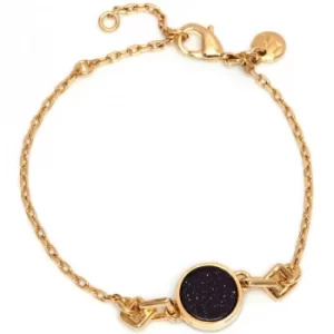 Image of Ladies Lola Rose Gold Plated Blue Sandstone Garbo Circle Bracelet