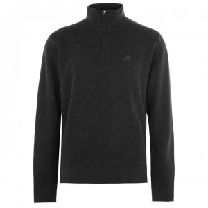 Image of Gant Half Zip Sweater - Charcoal 095