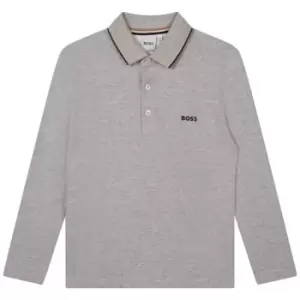 Image of Boss Long Sleeve Small Polo Shirt Juniors - Grey