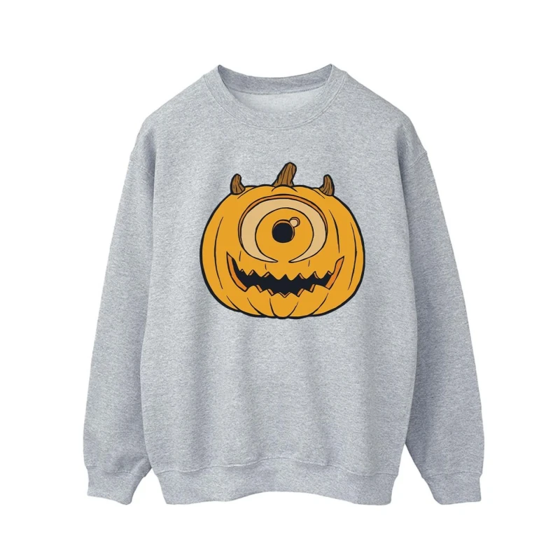 Image of Disney Men Pumpkin Halloween Sweatshirt in Grey Size: Small Grey S Male 5063376632911