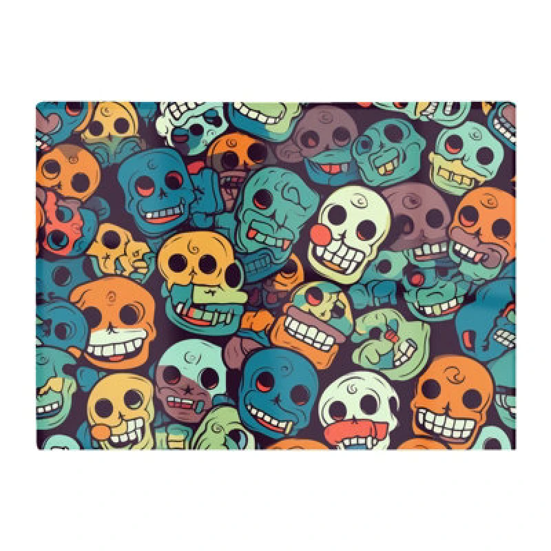 Image of Warren Reed Designer Smiling Skulls Pattern Chopping Board