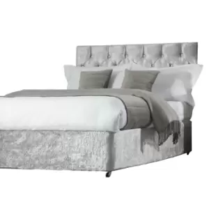 Image of Belledorm Divan Crushed Velvet Base Wrap (King) (Silver)