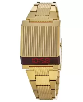 Image of Bulova Special Edition Archive Digital Computron Gold Tone Stainless Steel Mens Watch 97C110 97C110