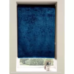 Image of Crushed Velvet Roller Blind Mid Blue 0.9 x 1.6 M