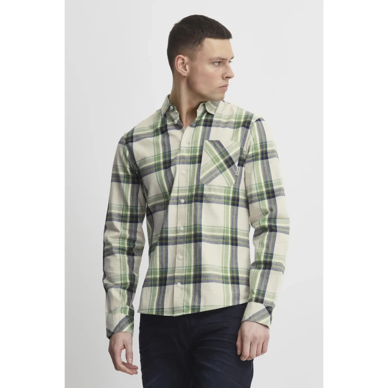 Image of Blend Long sleeve plaid shirt with pocket Blend Bleu Male M