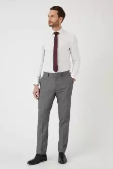 Image of Skinny Grey Texture Grid Check Suit Jacket