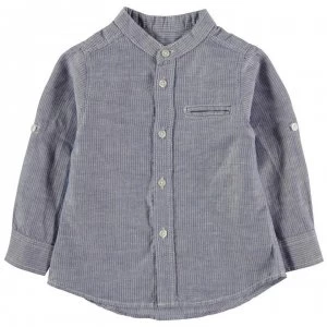 Image of Benetton Junior Boys Mandarin Shirt - Blue