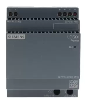 Image of Siemens LOGO!POWER Switch Mode DIN Rail Power Supply 100 240V ac Input, 24V dc Output, 4A 96W