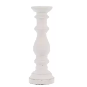 Image of Hill Interiors Large Ceramic Column Large Candle Holder in Matt White