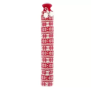 Image of Warmies Extra Long Hot Water Bottle - Red Nordic