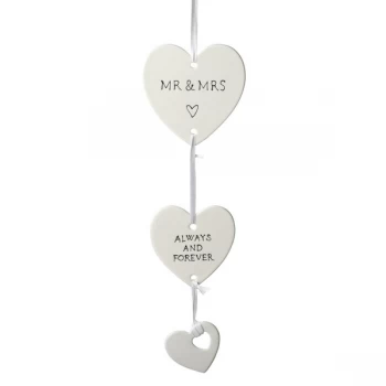Image of Mr&amp;Mrs Hanging Ceramic Decoration By Heaven Sends
