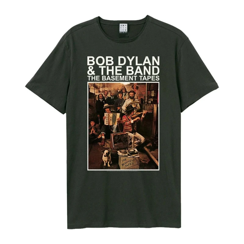 Image of Amplified Amplified Men The Basement Tapes Bob Dylan & The Band T-Shirt in Charcoal Size: Small Charcoal S Male 5063470813674