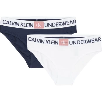 Image of Calvin Klein 2 Pack MG Brief - White/Navy 0SR
