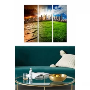 Image of MDF88550854 Multicolor Decorative MDF Painting (3 Pieces)