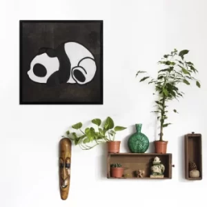 Image of Panda 3 Black White Decorative Wooden Wall Accessory
