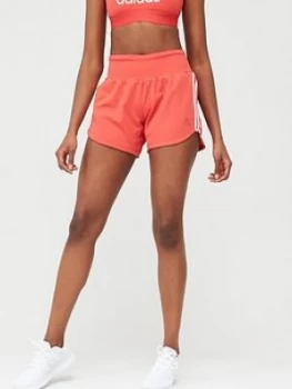 Image of Adidas 3 Stripe Woven Gym Short - Red