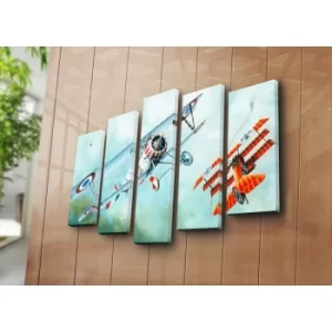 Image of 5PATK-154 Multicolor Decorative Canvas Painting (5 Pieces)