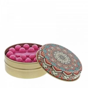 Image of Teal and Orange Floral Kaleidoscope with Pomegranate Soap