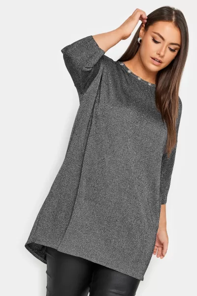 Image of Metallic Eyelet Jumper
