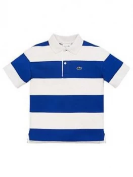 Image of Lacoste Boys Short Sleeve Stripe Pique Polo