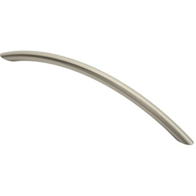 Image of Loops Curved Bow Cabinet Pull Handle 226 x 10mm 192mm Fixing Centers Satin Nickel Metallics unisex