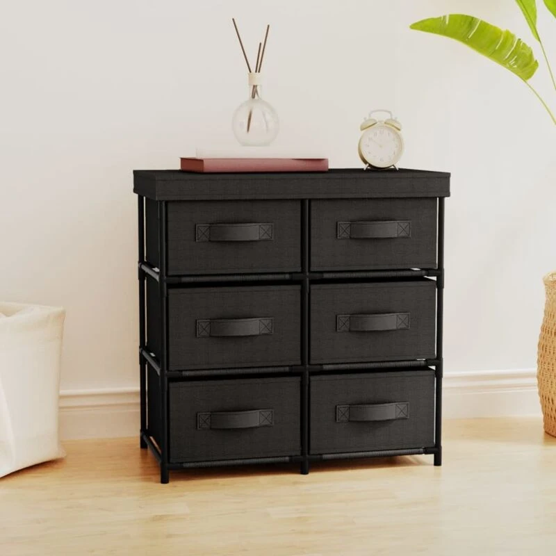 Image of VIDAXL Storage Cabinet with 6 Drawers 55x29x55cm Black Steel Vidaxl 8720286640784