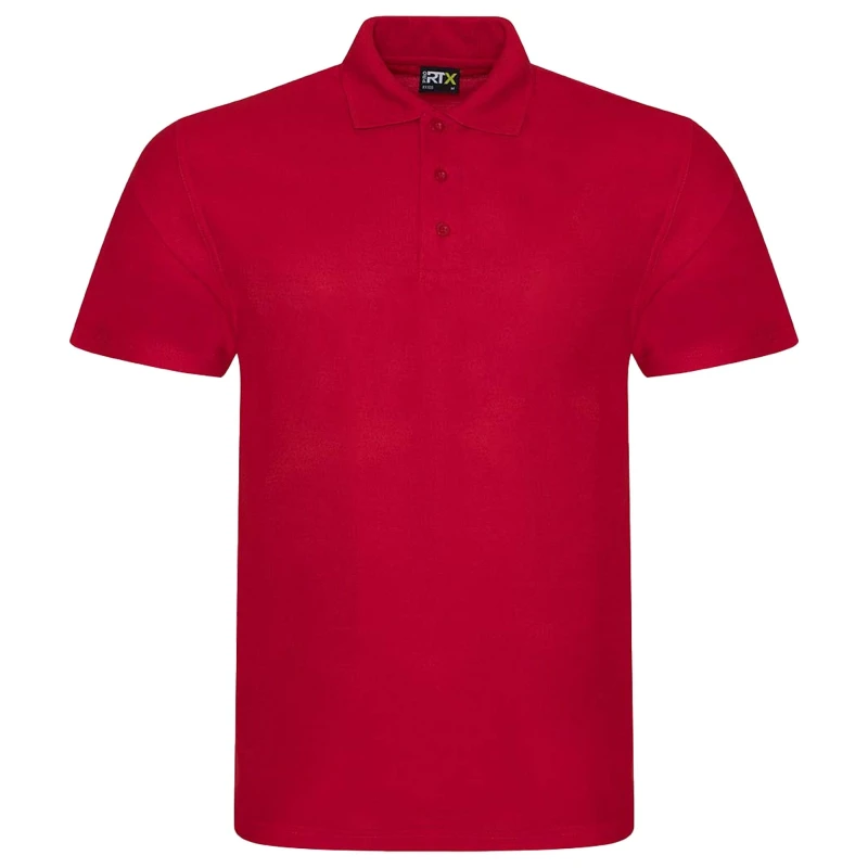 Image of PRORTX PRORTX Men Pro Polyester Polo Shirt in Red Size: Small Red S Male 5057819557732