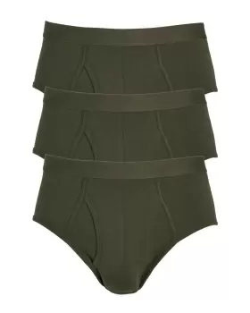 Image of Cotton Traders Mens 3 Pack Ultra-Comfort Briefs in Green