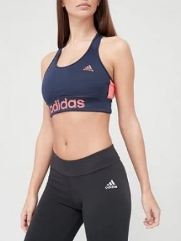 Image of Adidas Designed 2 Move Logo Sports Bra - Navy