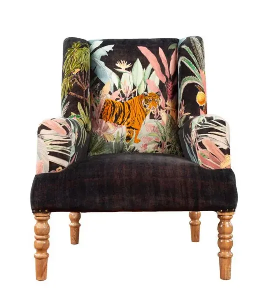 Image of Midnight Jungle Limited Edition Upholstered Chair Noir