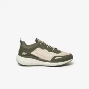 Image of Mens Lacoste Active 4851 Textile Trainers Size 7 UK Dark Green & Off White