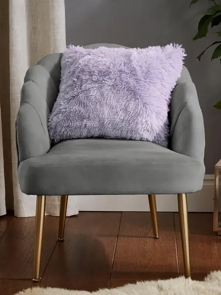 Image of Catherine Lansfield 'Cuddly' Faux Fur Cushion Lilac
