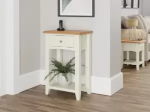 Image of Kenmore Patterdale White and 1 Drawer Tall Lamp Table Assembled