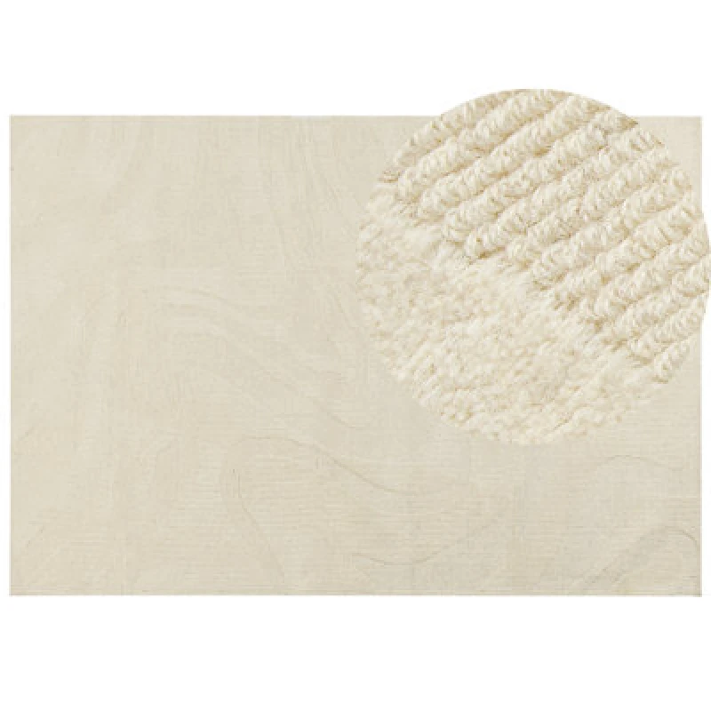 Image of Beliani Rug Sasnak Beige 160 X 230 Cm Wool