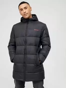 Image of HUGO Mati Padded Long Coat - Black, Size S, Men