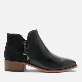 Image of Barbour Womens Kaia Leather/Suede Heeled Ankle Boots - Black - UK 4