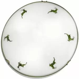 Image of Kolarz NONNA - Lifestyle Patterned Flush Ceiling Lamp Antique Brass, 2x E27