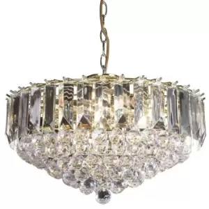 Image of 6 Light Chandelier Pendant BRASS & CLEAR Shade Hanging Ceiling Feature Lamp Bulb