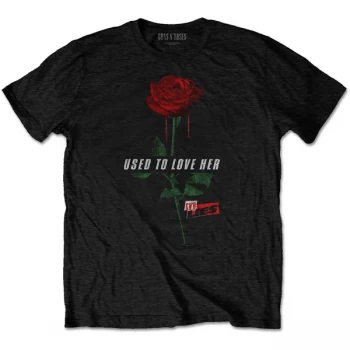 Image of Guns N' Roses - Used to Love Her Rose Mens Small T-Shirt - Black