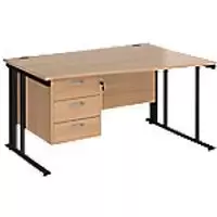 Image of Dams International Wave Desk MCM14WRP3KB 1,400 x 725 x 800 - 990 mm
