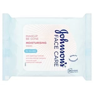 Image of Johnsons Face Care Makeup Be Gone Moisturising Wipes x25