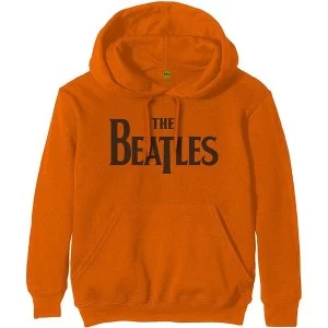 Image of The Beatles - Drop T Logo Mens X-Large Pullover Hoodie - Orange