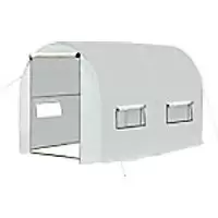 Image of Outsunny Greenhouse White 1900 x 2000 x 3950 mm